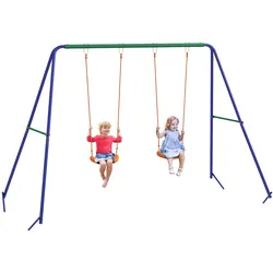 Outsunny Kinderschaukel Metall, Kunststoff