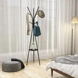 Homcom Garderobenständer 45 x 180 cm Schwarz