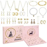 LuxusKollektion Schmuck-Adventskalender Adventskalender Schmuck 24 Überraschungen Gold für Frauen und Mädchen