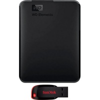 Western Digital WD externe HDD-Festplatte »Elements Portable«, 2,5 Zoll, Anschluss USB 2.0-USB 3.0, schwarz