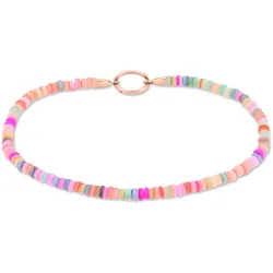 Fußkette TAMARIS "Schmuck Geschenk Edelstahl Körperschmuck All About Beads", roségoldfarben, grün, beige, pink, rosé, hellblau, grün, beige, pink, rosé, hellblau, Fußkettchen, Edelstahl, mit Naturstein