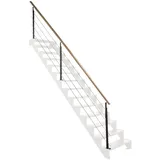 Kordo Treppengeländerset 4m Stahl Schwarz Handlauf Buche Universo