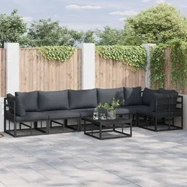 vidaXL Garten-Lounge-Set 6-tlg. schwarz