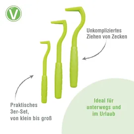 Vetlando Zeckenhaken Zeckenzange 3 Stück