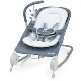 Ingenuity Happy Belly Babywippe & Babyschaukel mit Massage, Vibration, Musik & Faultier, lindert Bauchweh, 0–6 Monate – Blau (Chambray)