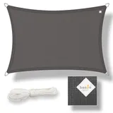 Hanse Sonnensegel Schattenspender Schattensegel UV-Schutz Rechteck 2x4 m Graphit