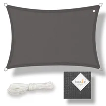 Hanse Sonnensegel Schattenspender Schattensegel UV-Schutz Rechteck 2x4 m Graphit
