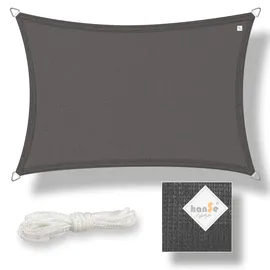 Hanse Sonnensegel Schattenspender Schattensegel UV-Schutz Rechteck 2x4 m Graphit