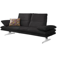 2-Sitzer W.SCHILLIG "broadway, Designsofa mit tollem Sitzkomfort", grau (anthrazit s37), B:216cm H:94cm T:96cm, Stoff S37 (100% Polyester): Luxus-Microfaser in Lederoptik, Sofas, Sitztiefenverstellung, Kopfteil- & Seitenteilverstellung, Breite 216cm