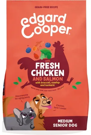 Edgard & Cooper Kroketten Für Mittelgroße Senioren Hunde Frisches Huhn & Lachs 2,5kg