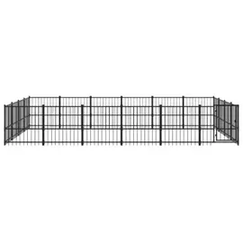 vidaXL Outdoor-Hundezwinger 22,58 m2 Stahl Schwarz