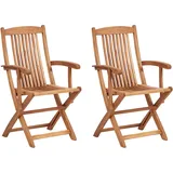 Beliani Gartenstuhl, Heller Holzfarbton 48x46x92