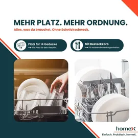 Homex DWSI601449E Einbau-Geschirrspüler (teilintegrierbar, 598 mm)
