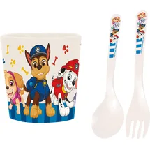 Koziol Koziol, Kindergeschirr + Kinderbesteck, Kindergeschirrset Easy Paw Patrol mit Besteck 3 El.