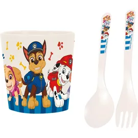 Koziol Koziol, Kindergeschirr + Kinderbesteck, Kindergeschirrset Easy Paw Patrol mit Besteck 3 El.