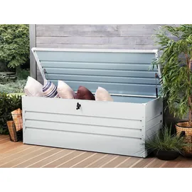 Beliani Gartentruhe 165 x 70 cm Hellgrau