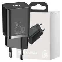 Baseus Super Si 1C Schnellladegerät USB Typ C 25W Pd Qc schwarz