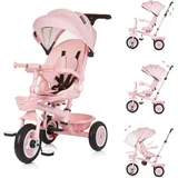Chipolino Tricycle Marathon 2 in 1 Dreirad, Sitz umkehrbar, Gummiräder, Dach rosa