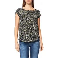 Only Damen Bedruckte Kurzarm Bluse Print Basic Rundhals Ausschnitt