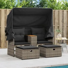 vidaXL Gartensofa 2-Sitzer Loungesofa grau