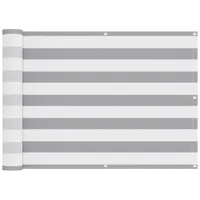 vidaXL Balkonverkleidung 75 x 500 cm Hellgrau/Weiß Polyester
