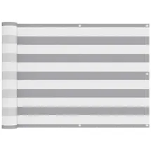vidaXL Balkonverkleidung 75 x 500 cm Hellgrau/Weiß Polyester