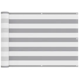 vidaXL Balkonverkleidung 75 x 500 cm Hellgrau/Weiß Polyester