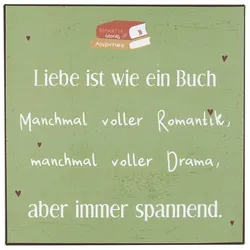 IB Laursen Metallschild Liebe ist wie ein Buch, 18 x 18 cm