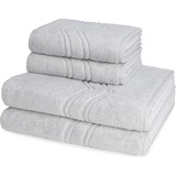 ROSS Cashmere feeling Handtuch-Set (4-teilig) Handtücher 4 ct Silber