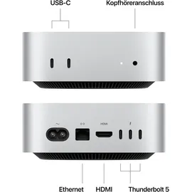 Apple Mac Mini "Mac Mini M4 Pro", silber, Mac OS, 64 GB RAM 2000 GB SSD, Computer