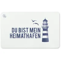 Bow & Hummingbird Frühstücksbrett Frühstücksbrettchen Heimathafen, Melamin-Schichtstoffplatte blau|weiß