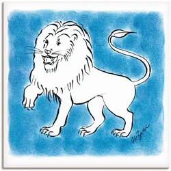 Artland Leinwandbild »Serie Sternzeichen Löwe«, Sternzeichen, (1 St.), auf Keilrahmen gespannt Artland Farbe Bild(er): blau