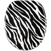 Sanilo WC Sitz mit Absenkautomatik Zebra Look, Hochwertiger und Stabiler Toilettendeckel aus Holz