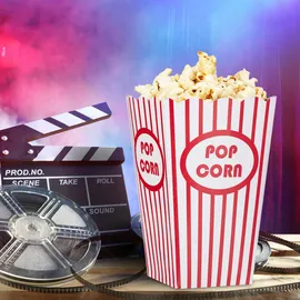 Relaxdays Popcorntüten 48 St. Rot/Weiß