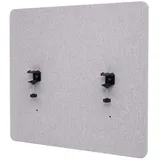 Proregal Akustik-Tischtrennwand HxBxT 60x65x2 cm Doppelwandig Stoff Grau Büro-Sichtschutz Schreibtisch Pinnwand