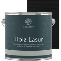 Lignocolor® Holzlasur (2,5L Schwarz) Holzschutzlasur für Außen & Innen Wasserbasis – Andere Farbtöne verfügbar