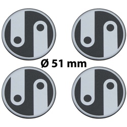 4 x Ø 51 mm Polymere Aufkleber / Ornament / Nabenkappen, Felgendeckel