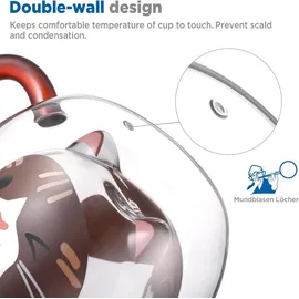 luxuskollektion Doppelwandige Katzen Latte Macchiato Gläser 0,28 l