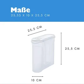 Novaliv Schüttdosen 1 x 4 Liter und 4 x 1 Liter 5-tlg. transparent