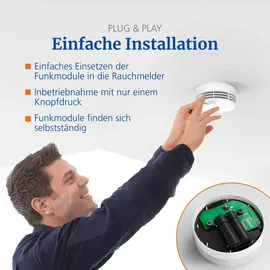 Hekatron Funkmodul Basis X für Genius Plus X Rauchmelder – Anschluss von bis zu 30 Rauchwarnmeldern – mehrsprachig – 1 Stück