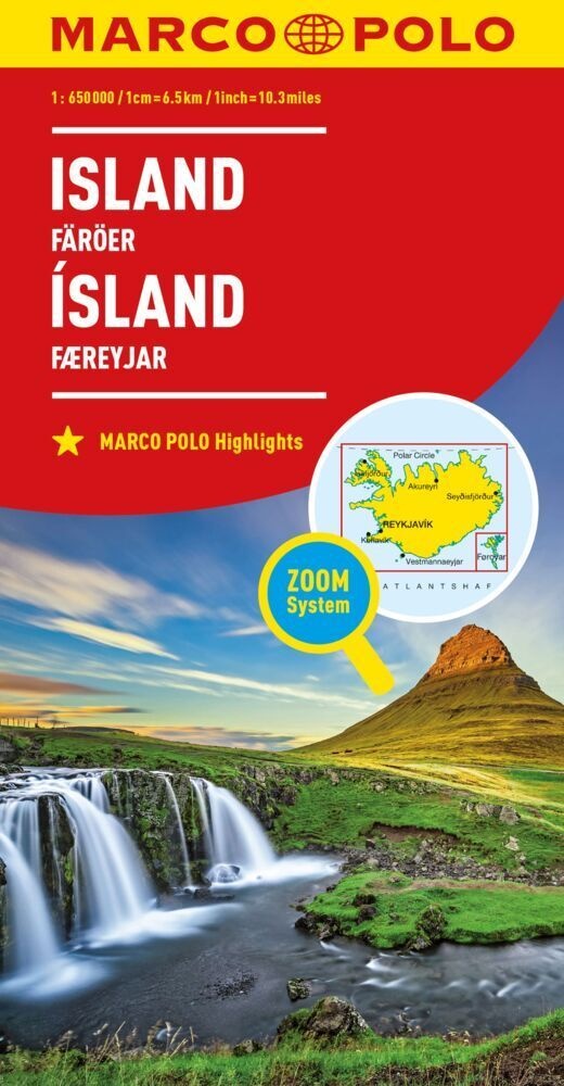 Marco Polo Länderkarte Island  Färöer 1:650.000 - Färöer 1:650.000 MARCO POLO Länderkarte Island  Karte (im Sinne von Landkarte)