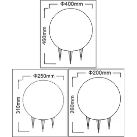 Trango 3er Set 202540G Gartenkugel IP65 Granitstein-Optik Kugelleuchte *Nature* mit 20/25/40cm Durchmesser inkl. ca. 5 Meter IP44 Zuleitungskabel ? E27 Fa...