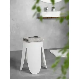 Wenko Badhocker Comiso Duschhocker weiß Ø 44,5 cm x 46 cm, belastbar bis 180 kg, mit rutschsicheren Füßen