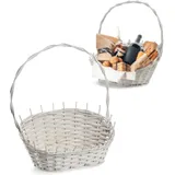 Kadax Weidenkorb Geschenkkorb klein 37 x 22 x 20 cm weiß