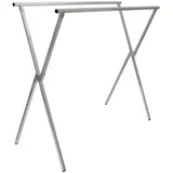 Eyepower Kleiderständer 2 Aufhängestangen Garderobenständer Wäscheständer 150cm lang Mehrzweckstand 100% Metall Silber