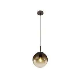 GLOBO 1-flg. 20 cm rund braun amber Glas Metall