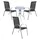 Mojawo Bistro Set 4-tlg. Silbergrau/Schwarz