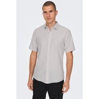 ONLY & SONS Kurzarmhemd »ONSCAIDEN SS SOLID LINEN SHIRT NOOS«, Gr. M - N-Gr, nirvana, , 52446447-M N-Gr