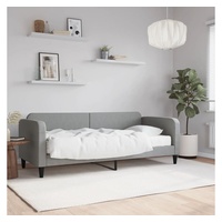 furnicato Bett Tagesbett mit Matratze Hellgrau 80x200 cm Stoff grau
