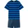 bonprix Shorty BONPRIX "Shorty mit weicher Baumwolle (4-tlg. Set)", Jungen, Gr. 176/182, blau (blau gestreift, dunkelblau, grau meliert bedruckt, schwarz), Jersey, Obermaterial: 95% Baumwolle, 5% Viskose.